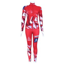 женский гоночный комбинезон Löffler ÖSV Biathlon 2023 красно-белый